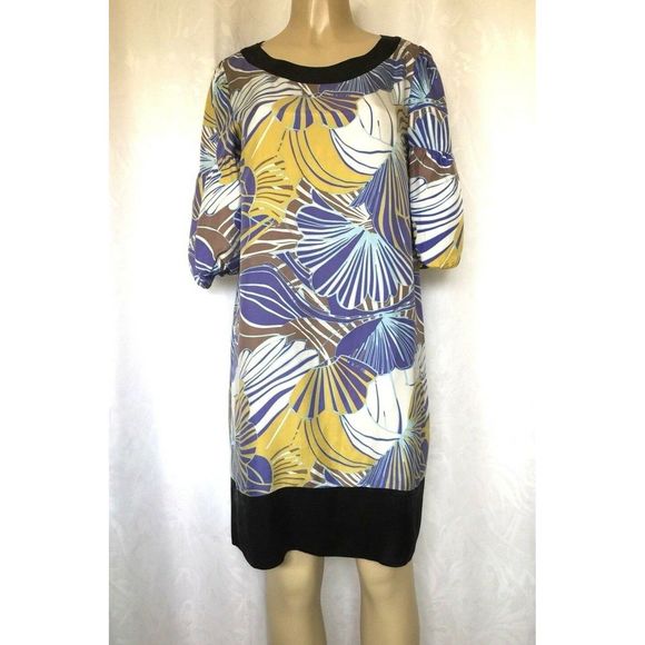 DVF Diane Von Furstenberg Silk Printed Shift Dress - Picture 1 of 9